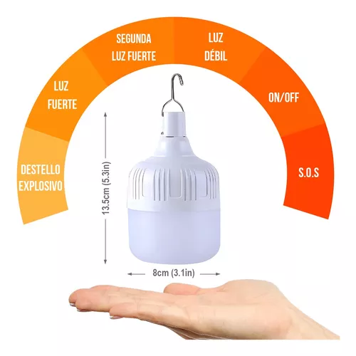 Portatil Recargable Emergencia Usb 80w Lámpara Foco Led 2pzs