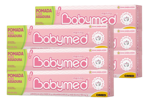 Kit 6 Babymed Pomada Assaduras Cimed 45g - Rosa