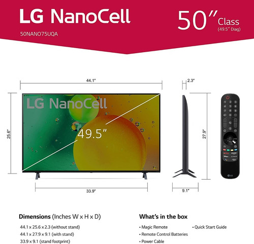 Imagen 3 de 10 de LG Nanocell Nano75 4k Uhd Thinq Ai 60 Hz Smart Tv 50 -in