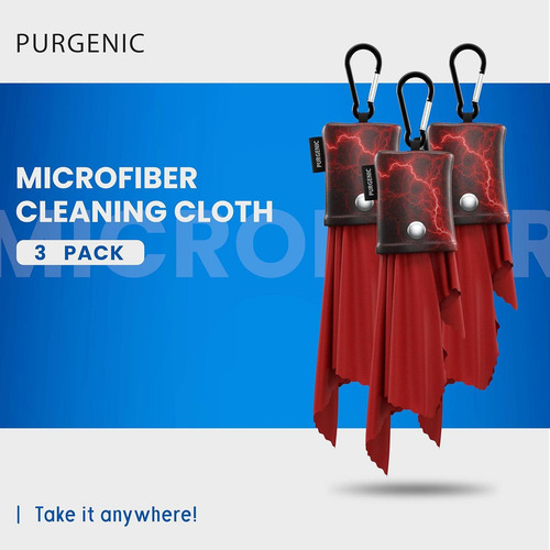Paño De Microfibra Purgenic 3 Paquetes Rojo Para Gafas