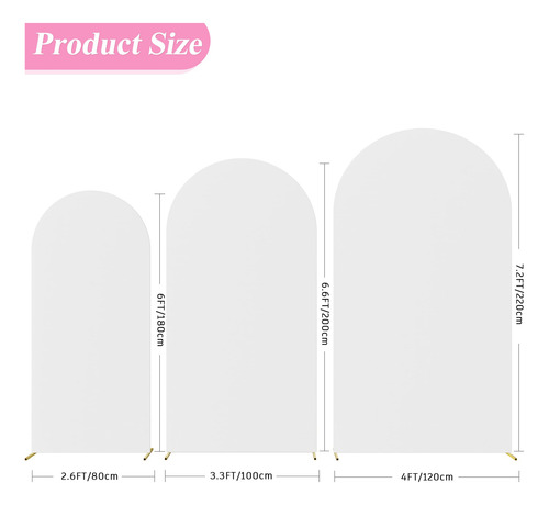 Juego De 3 Fundas De Tela Para Arco De Boda Y Baby Shower