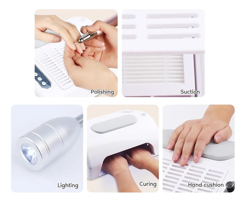 Aspirador De Uñas De 30000 Rpm, Taladro Iluminación De Uñas
