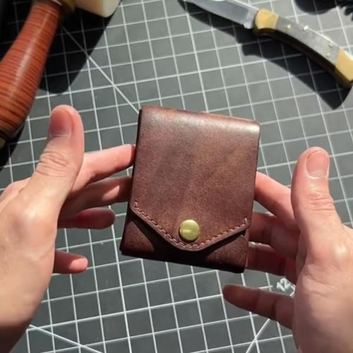 Multifunctional Compact Wallet, Handmade Leather Wallet Men