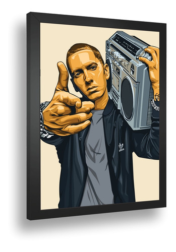 Quadro Decorativo Poste Eminem Classico Hiphop Retro A3