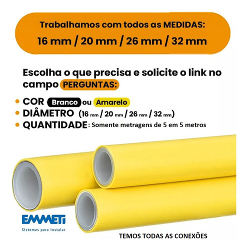 Rolo 30 Metros 20mm Tubo Multicamadas Pex Gás-emmeti