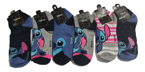 Tin De Lilo Y  Stich Para Adulto . 6 Pares. 