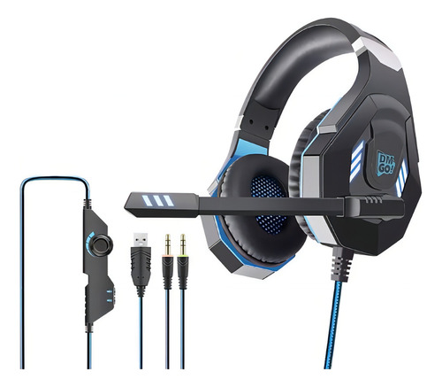 Fone De Ouvido Headset Gamer Com Led Usb E P2 Ajustável