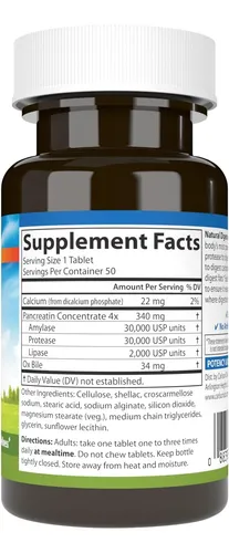 Enzimas Digestivas #34 Proteasa Amilasa Y Lipasa 50 Tab