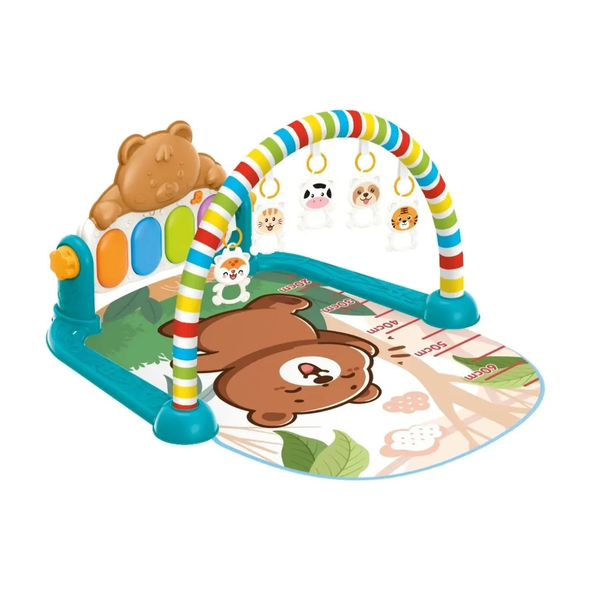 Tapete De Atividades Bebê Piano Musical com 5 Brinquedos Interativos Happy Maxi Baby - Verde