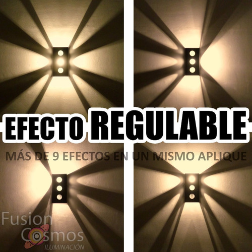 Aplique Interior Efecto Regulable C/ Lampara Led 6w Pack X3u