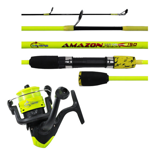 Kit Pesca Leve Molinete Com Linha + Vara 1,50m 12lb 2 Partes