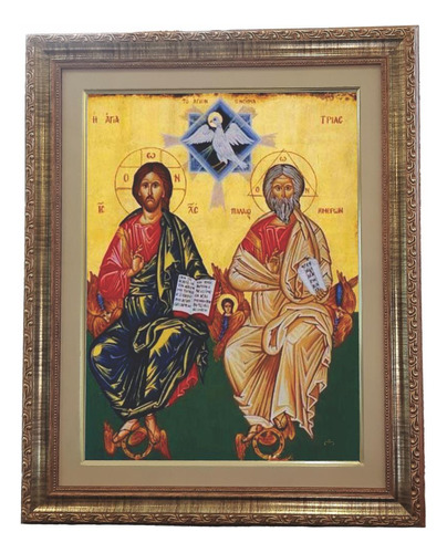 Quadro Da Santíssima Trindade, Mod. 01, Tam.53x43cm. Angelus