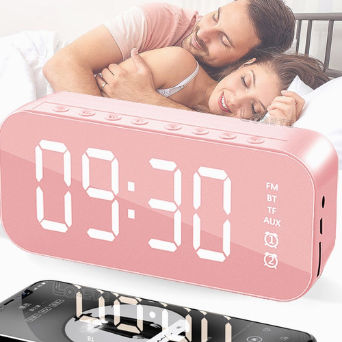 Radio Reloj Despertador Digital Parlante Bluetooth Y Espejo