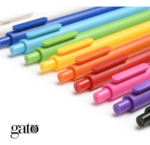 Set Boligrafos Gato® Tinta Gel Del Color Del Cuerpo X 10unid