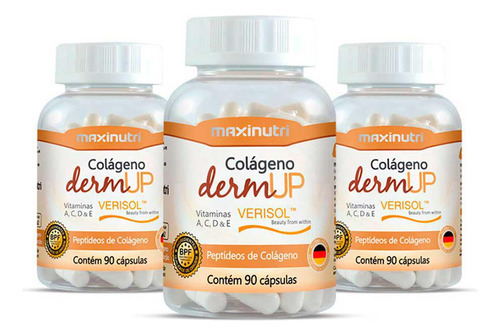 Kit 03 Colágeno Dermup Verisol Vitamina A C D E 90 Capsulas