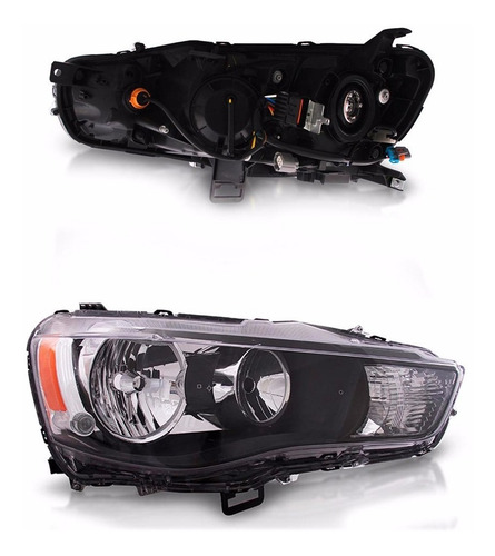 Par Farol Para Outlander 11 12 13 Foco Duplo Máscara Negra