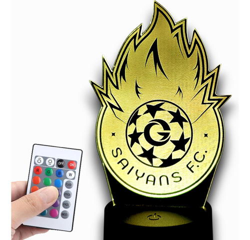 Lampara Led Saiyans Thegrefg Kings League+control 16 Colores Negro