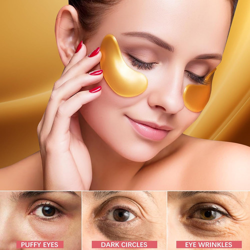 Parches Para Los Ojos 60pcs Oro 24k Con Ácido Hialurónico