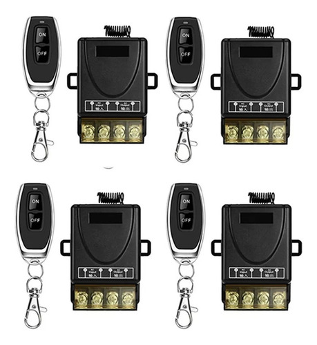 Interruptor De Control Remoto Inalámbrico De Tv De 4 Piezas
