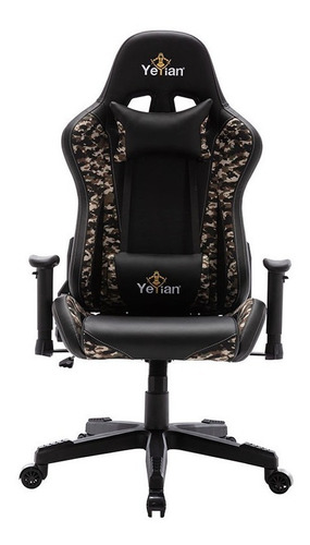 Silla de escritorio YeYian Ryuji gamer ergonómica  desert camouflage con tapizado de cuero sintético y tela