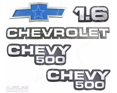 Emblemas 1.6 Chevrolet + Laterais Chevy500 + Gravata