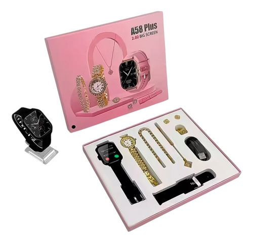 Smart Watch Reloj Y Set 7 En 1 De Joyería A58 Plus