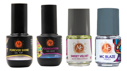 Kit De Gel Semipermanente Para Uñas Mc Divine, Base Y Top Ilumination