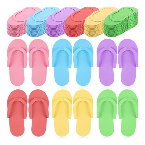 48 Pares De Pantuflas Desechables De Espuma Para Pedicura