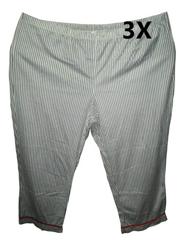 Pantalon Pijama Rayas Gris, Blancas Talla 3x (42/44) Americ