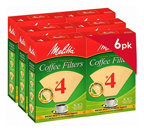 Melitta Natural Brown #4 Cone Filters, Cone Coffee Filters,