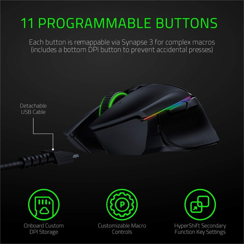 Imagen 5 de 9 de Mouse Inalambrico Gamer Razer Basilisk Ultimate 20kdpi Rgb