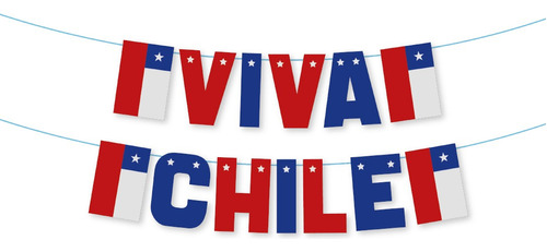 Guirnalda Fiestas Patrias Viva Chile Bandera Chile