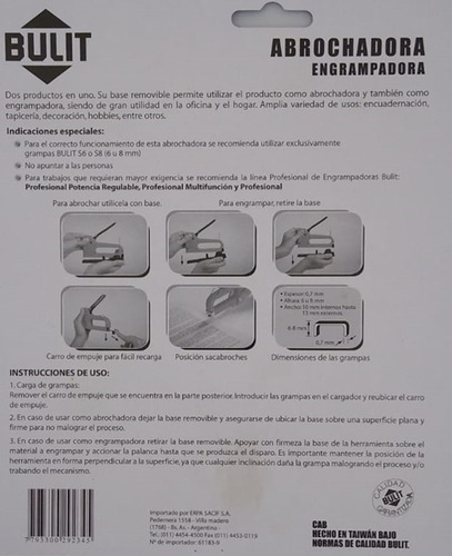 Imagen 3 de 6 de Abrochadora - Engrampadora Bulit 2 En 1