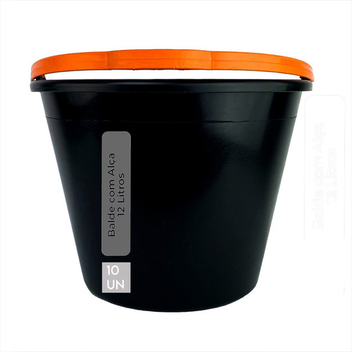 Balde Reforçado Alça Plástica 12l Neoflex Kit C/10 Und