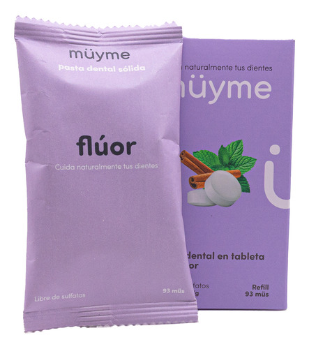 Pasta Dental En Tableta Mu&me Sabor Canela Con Flúor Refill