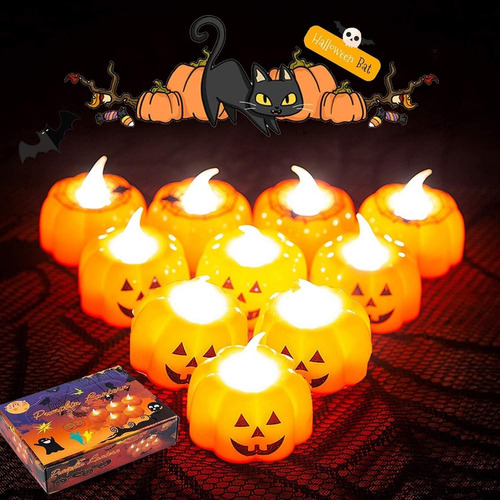 Juego Velas Calabazas Decoracion Dia De Muertos Halloween