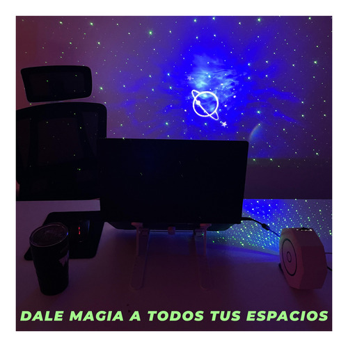 Velador Proyector Lampara Galaxia Luna Estrella Mti Parlante