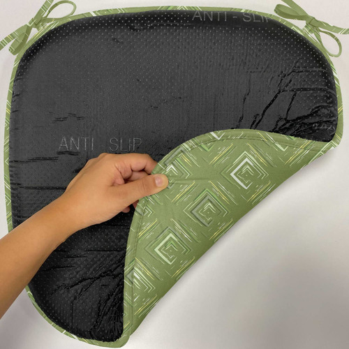 Juego De 4 Cojines De Asiento Cuadrado Verde Oliva 40 X 40 C