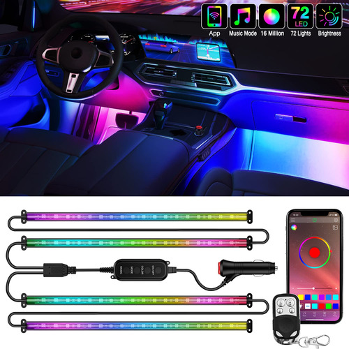 Nilight Rgbic 72 Led Interior Luces De La Tira Del Coche Dc