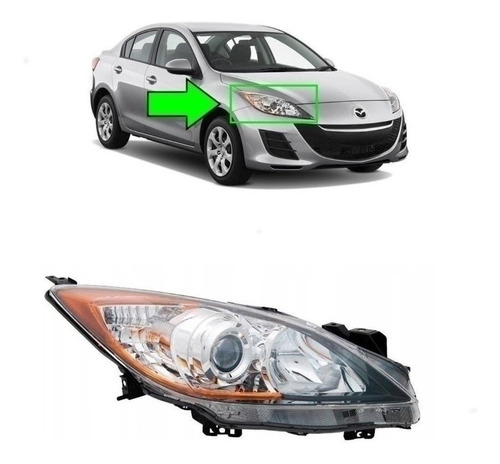 Optico Derecho Mazda 3 2009 2014 (electrico Con Motor)