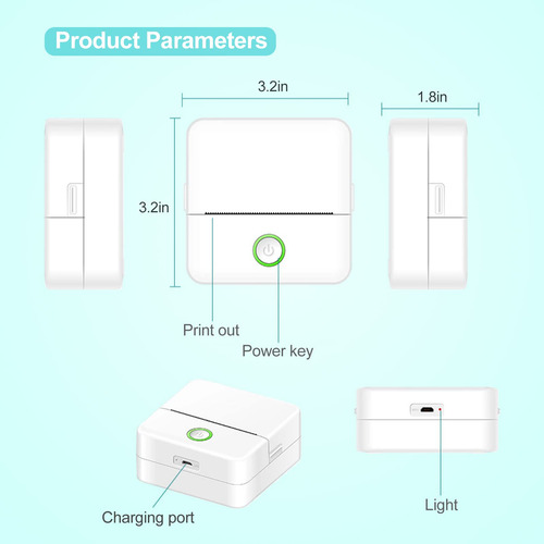 Mini Impresora Portátil De Pegatinas Sin Tinta Para Ios Y An