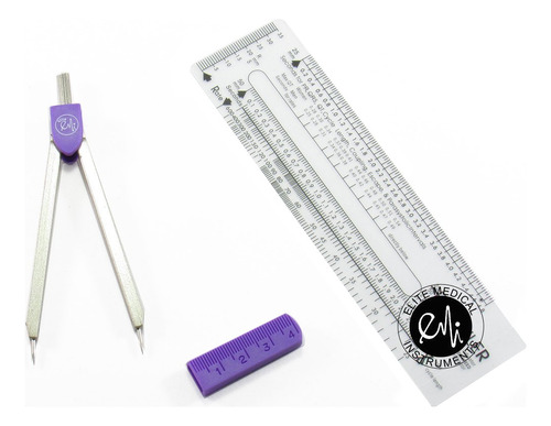 Emi Violet Ekg Caliper And Ekg Reference Ruler Set Combinaci