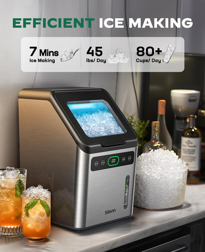 Silonn Máquina De Hielo Nugget Máquina De Hielo Con