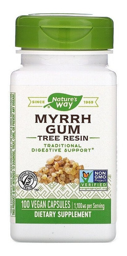 Myrrh Gum - Goma De Mirra - 100 Cápsulas - Nature's Way Sabor N/D