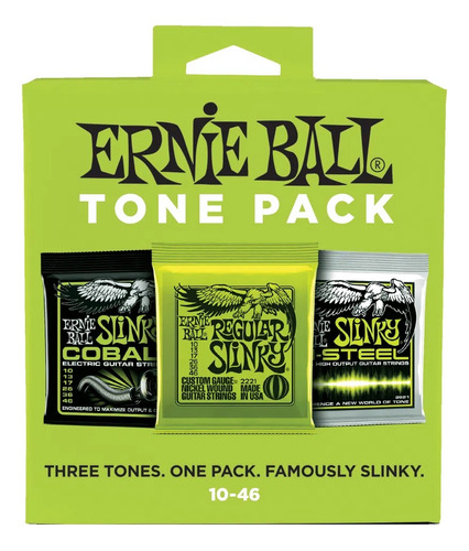 Pack 3 Encordoamento Ernie Ball P/ Guitarra 010 P03331