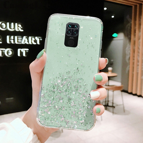 Funda For Redmi Note 9 Stars Moon Glitter Bling Cover
