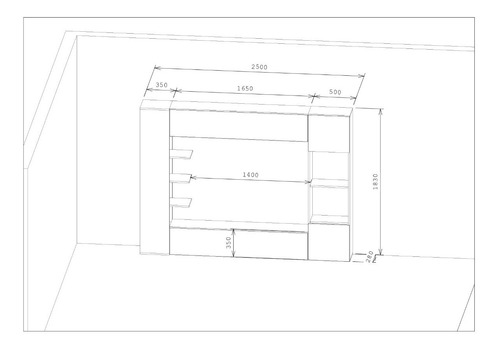 Imagen 5 de 5 de Mueble Rack Panel Tv Organizador Conjunto Siena