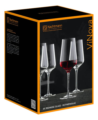 Set 4 Copas De Cristal Vinova Red Wine Nachtmann