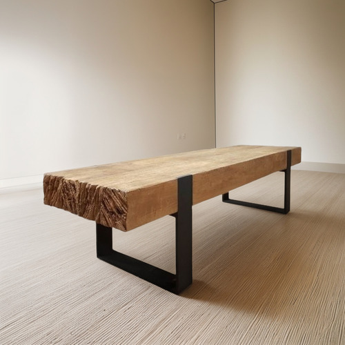Mesa De Centro Rústica De Madera De Durmientes De Roble