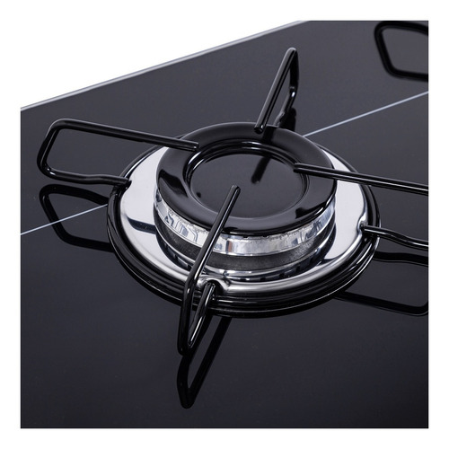 Fogão cooktop a gás Tedge TG164075 preto e prateado 110V/220V